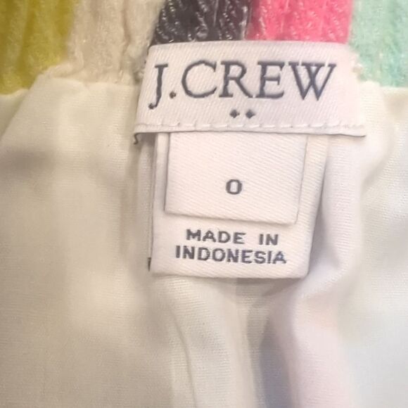 J. Crew skirt women's size zero linen blend mini multi-colored stripe soft - Picture 3 of 7